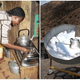 Left: A woman in Nigeria cooks on a small LPG cookstove. Right: A solar cookstove in Nepal.